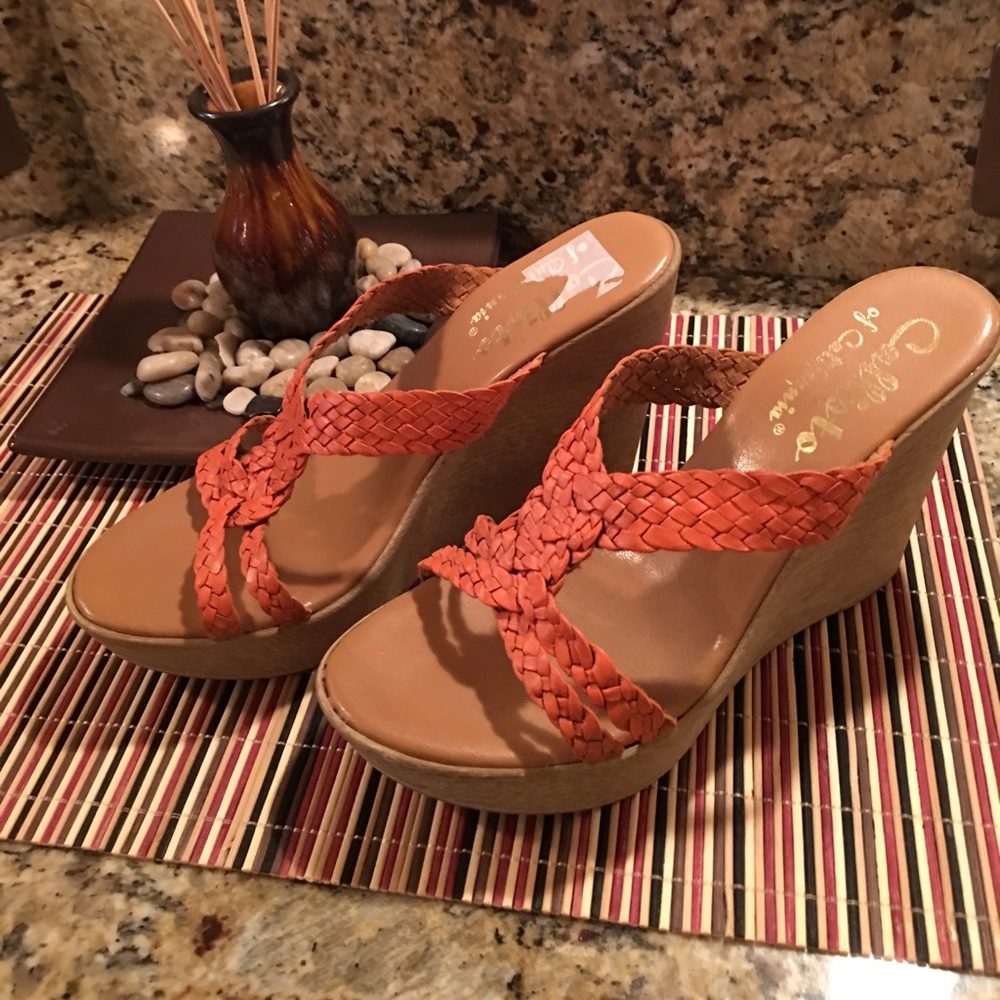 👠 Calisto brand Orange braided heels